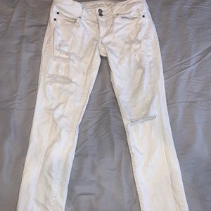 American Eagle White Ripped Jeans